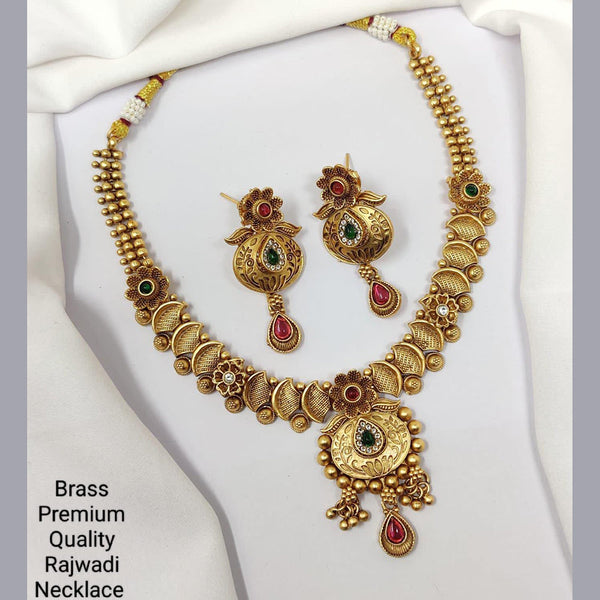 Manisha Jewellery Gold Plated Pota Stone Necklace Set