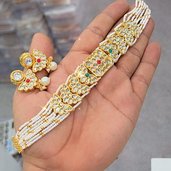 Manisha Jewellery Gold Plated Kundan Choker Necklace Set