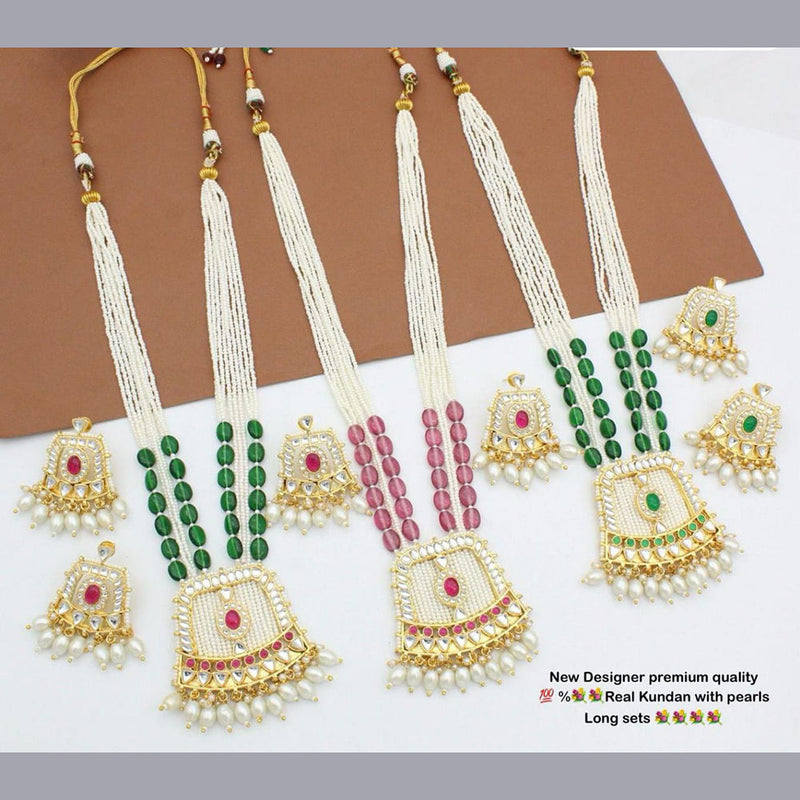 Manisha Jewellery Kundan And Pearls Long Necklace Set