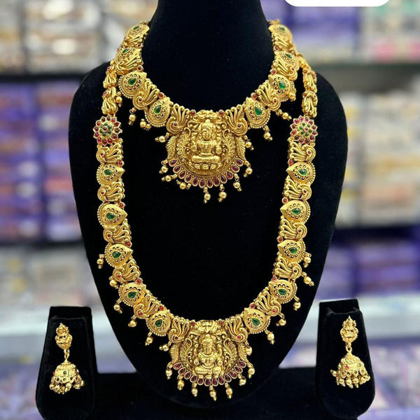 Manisha Jewellery Pota Stone Temple Necklace Set