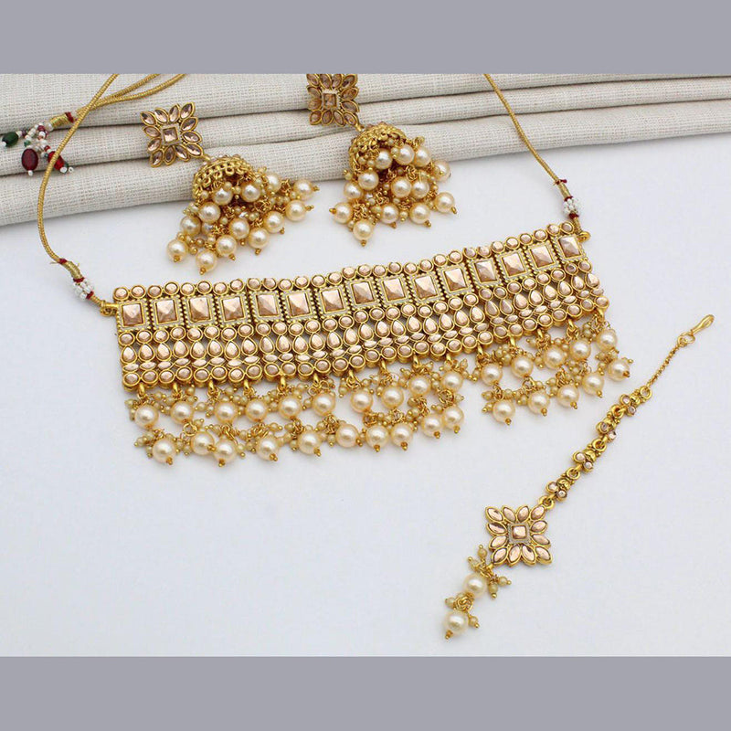 Manisha Jewellery Gold Plated Kundan Necklace Set