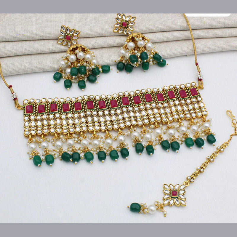 Manisha Jewellery Gold Plated Kundan Necklace Set