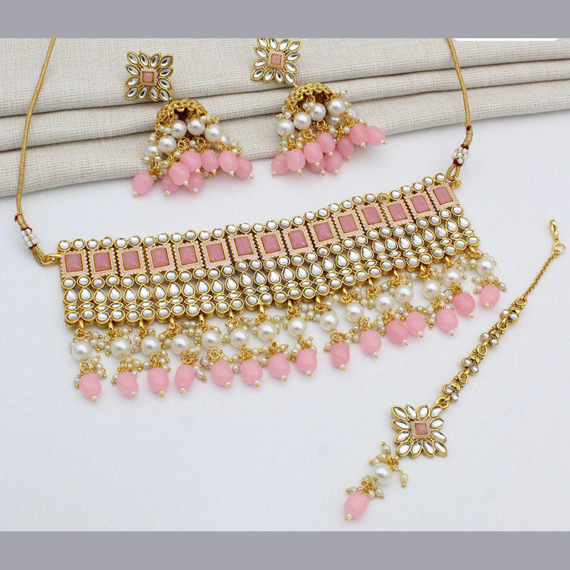 Manisha Jewellery Gold Plated Kundan Necklace Set