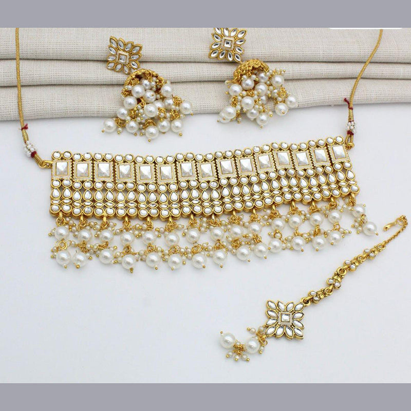 Manisha Jewellery Gold Plated Kundan Necklace Set