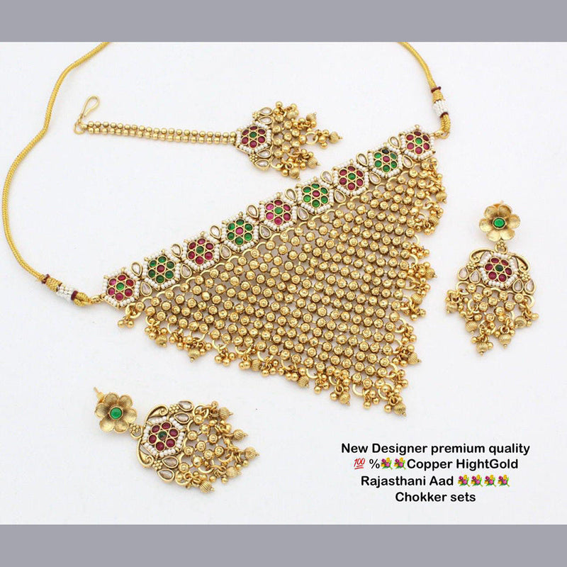 Manisha Jewellery Copper Gold Choker Necklace Set