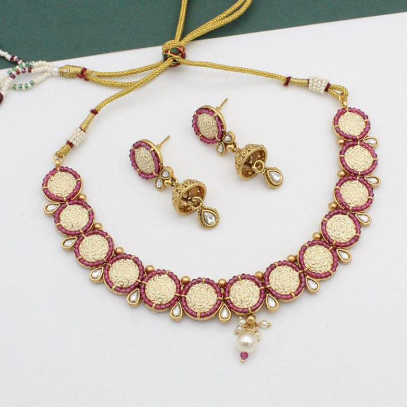 Manisha Jewellery Gold Plated Kundan Necklace Set