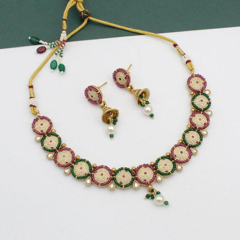 Manisha Jewellery Gold Plated Kundan Necklace Set