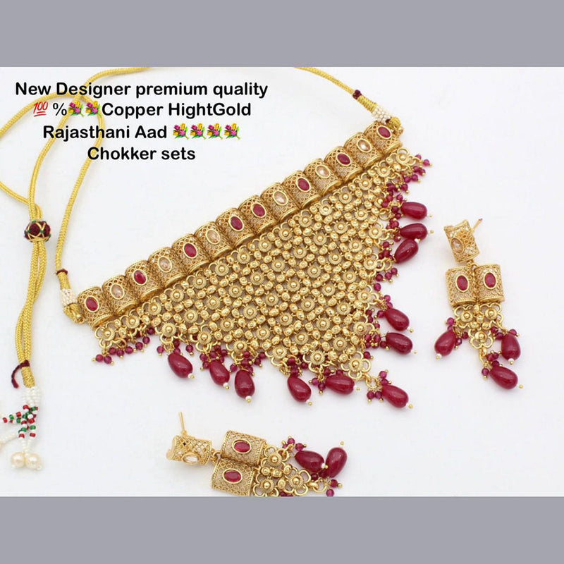 Manisha Jewellery Copper Gold Choker Necklace Set