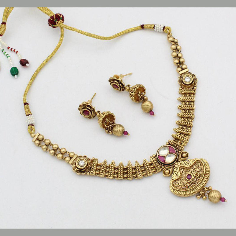 Manisha Jewellery Gold Plated Kundan Necklace Set