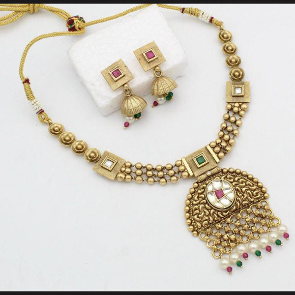 Manisha Jewellery Gold Plated Kundan Necklace Set