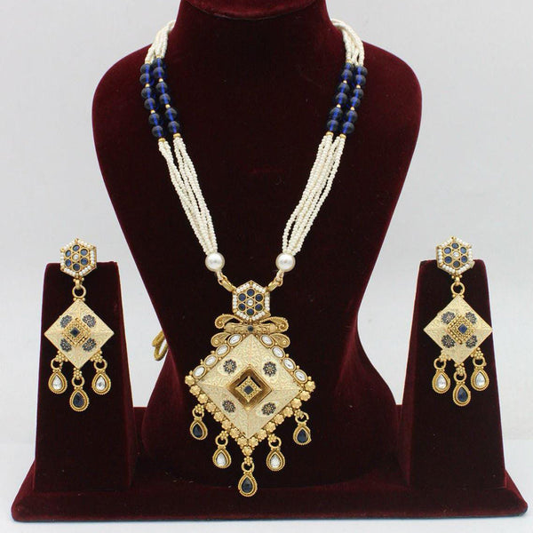 Manisha Jewellery Gold Plated Pearl Long Necklace Set
