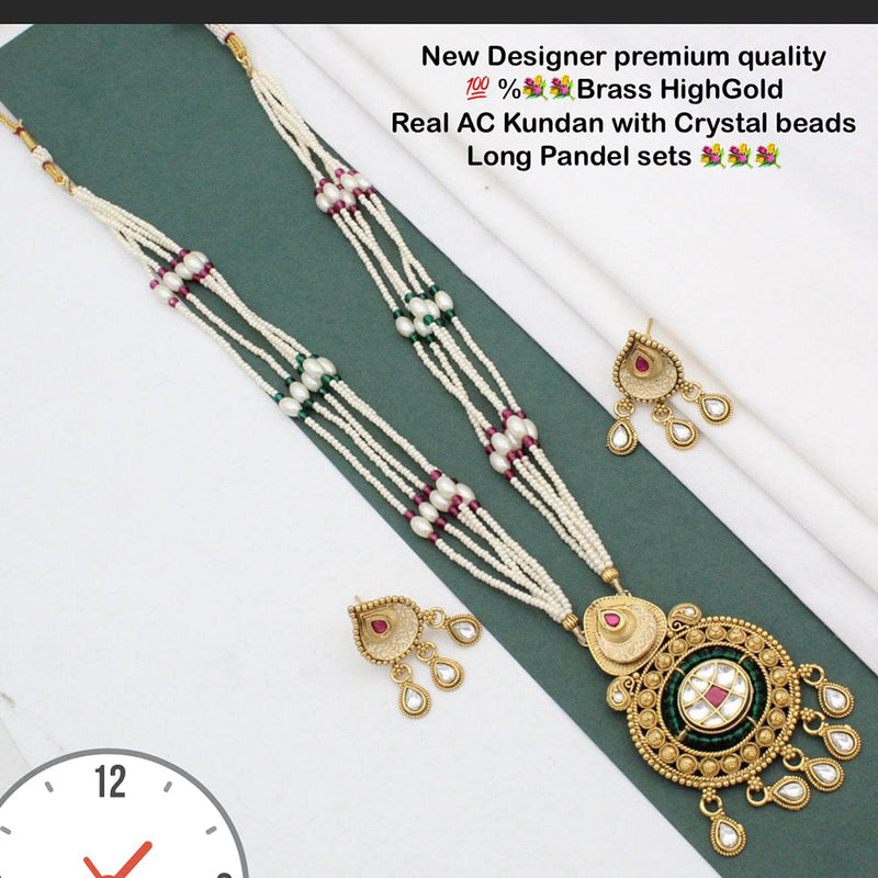 Manisha Jewellery Gold Plated Kundan Long Necklace Set