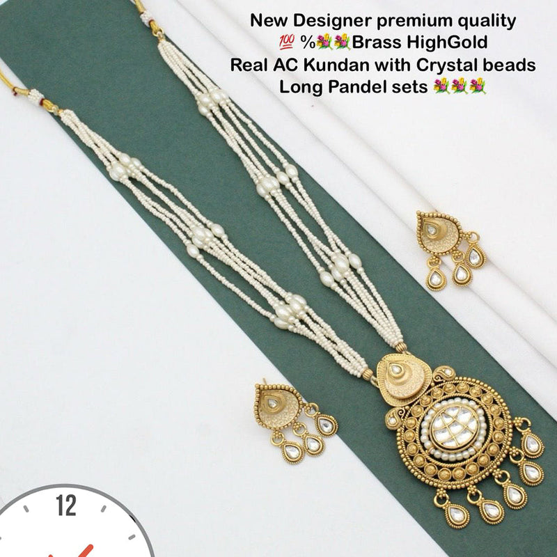 Manisha Jewellery Gold Plated Kundan Long Necklace Set