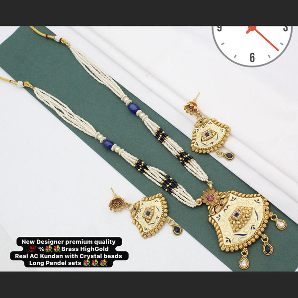 Manisha Jewellery Gold Plated Kundan Long Necklace Set