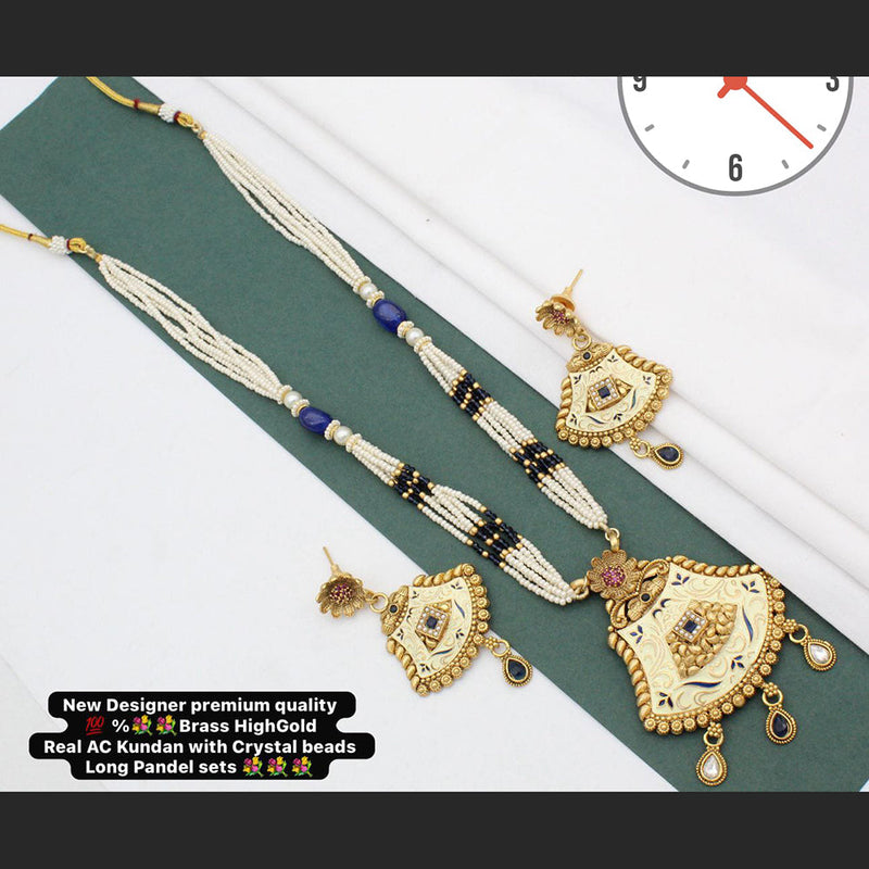 Manisha Jewellery Gold Plated Kundan Long Necklace Set