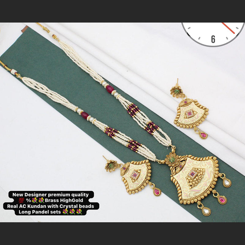 Manisha Jewellery Gold Plated Kundan Long Necklace Set