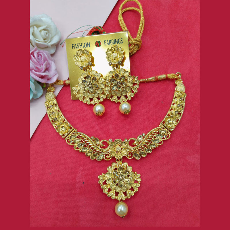 Manisha Jewellery  Gold Plated Crystal Stone Necklace Set