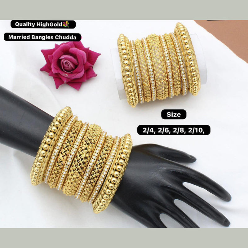 Manisha Jewellery Gold Plated Austrain Stone Bangles Set