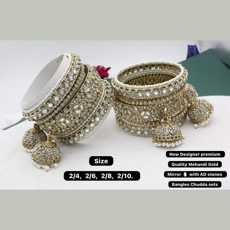 Manisha Jewellery Gold Plated Mirror Bangles Set