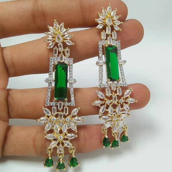 Manisha Jewellery Gold Plated AD Dangler Earrings