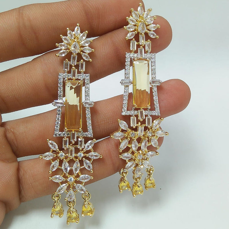 Manisha Jewellery Gold Plated AD Dangler Earrings