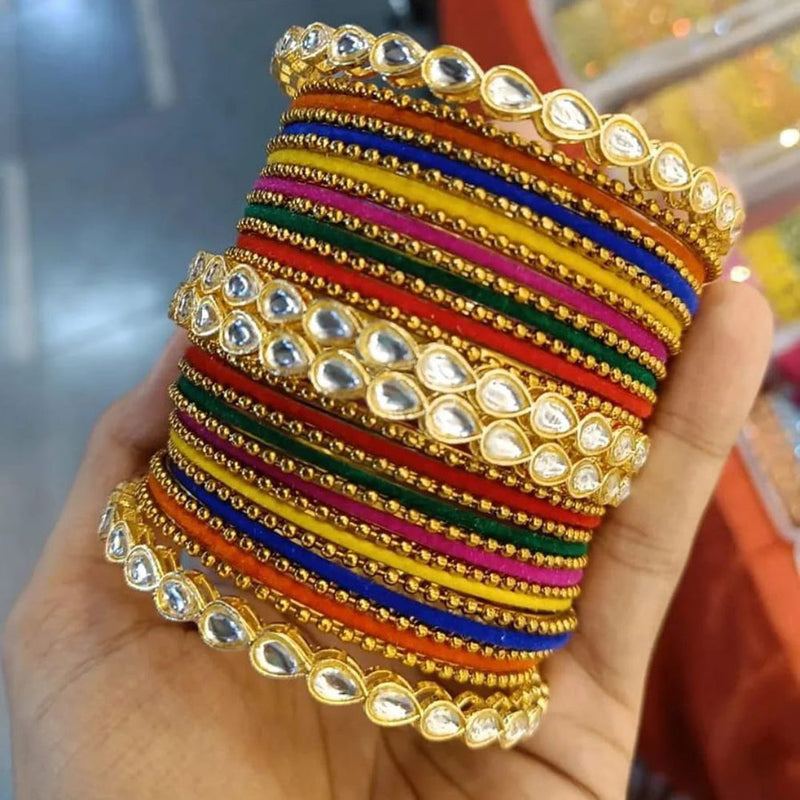 Manisha Jewellery Gold Plated Kundan Bangles Set