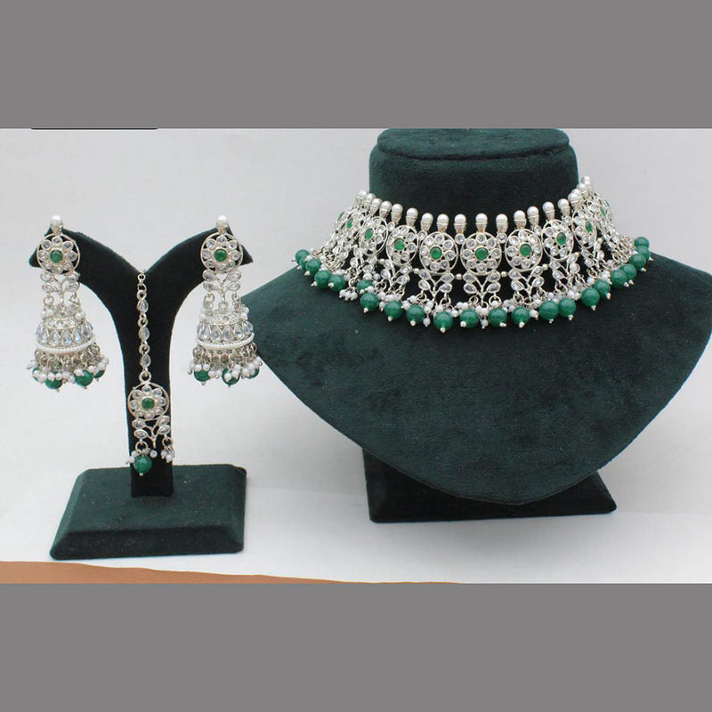 Manisha Jewellery Silver Plated Choker Necklace Set