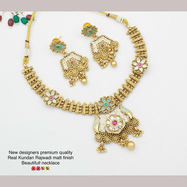 Manisha Jewellery Kundan Rajwadi Matte Finish Necklace Set