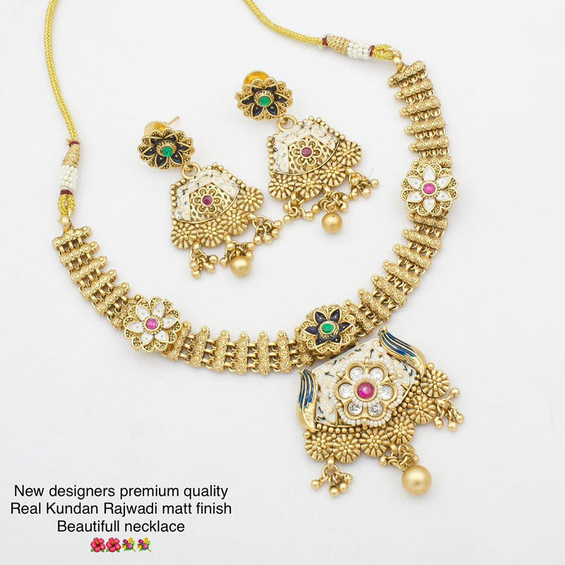 Manisha Jewellery Kundan Rajwadi Matte Finish Necklace Set