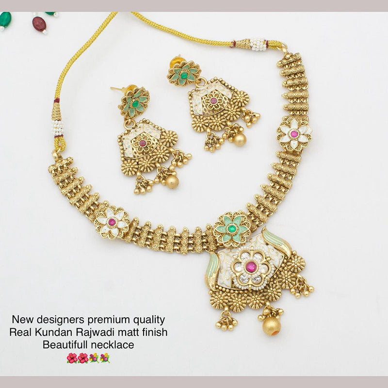 Manisha Jewellery Kundan Rajwadi Matte Finish Necklace Set