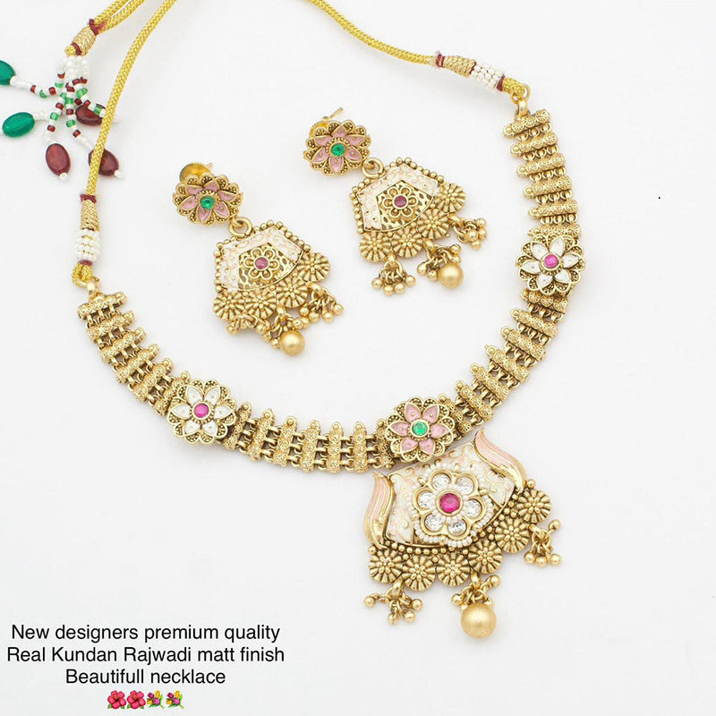 Manisha Jewellery Kundan Rajwadi Matte Finish Necklace Set