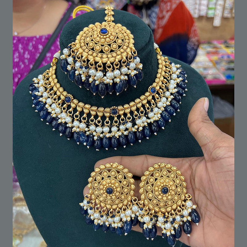 Manisha Jewellery Gold Plated Beads Necklace Set