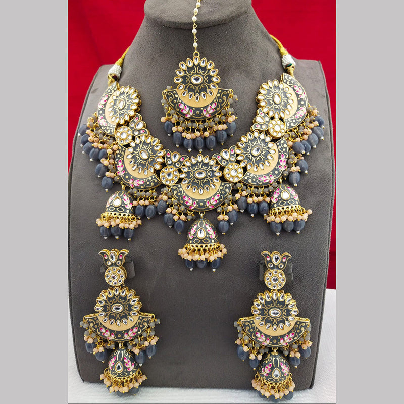 Manisha Jewellery Meenakari And Kundan  Necklace Set
