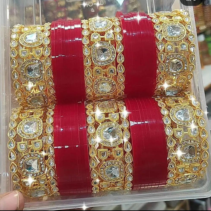 Manisha Jewellery Crystal Stone Acrylic Bangles Set