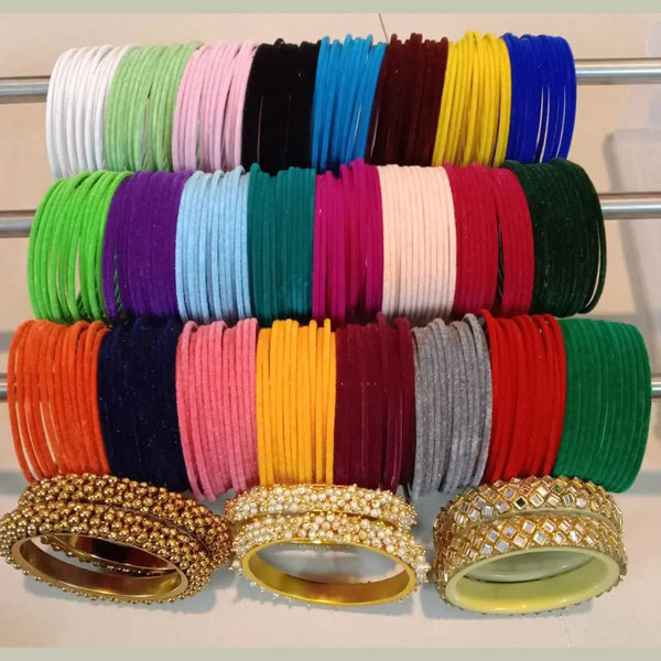 Manisha Jewellery Velvet Bangles Set (Assorted Color)