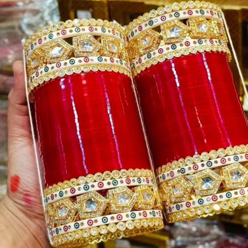 Manisha Jewellery Crystal Stone Acrylic Bangles Set