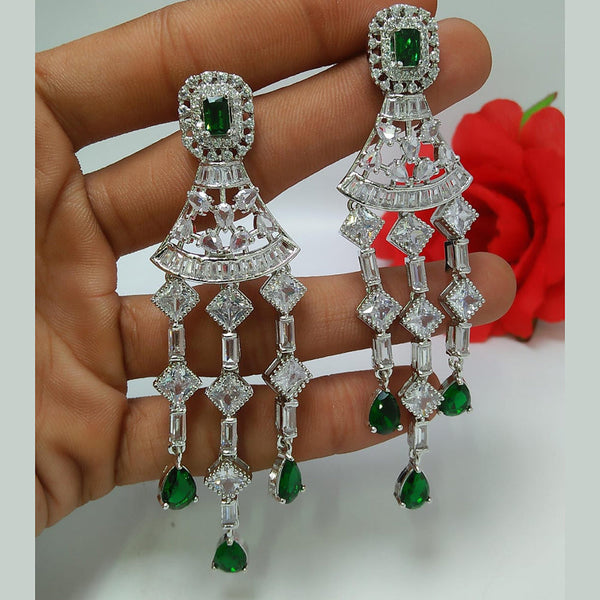 Manisha Jewellery Silver Plated AD Dangler Earrings