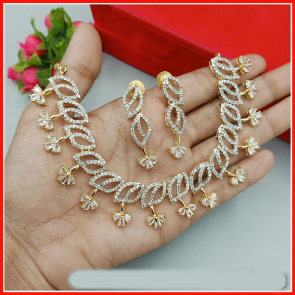 Manisha Jewellery Gold Plated AD Necklace Set