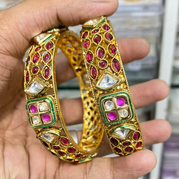 Manisha Jewellery Gold Plated Crystal Stone Bangles Set