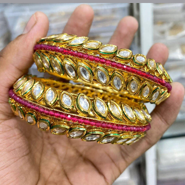 Manisha Jewellery Gold Plated Crystal Stone Bangles Set