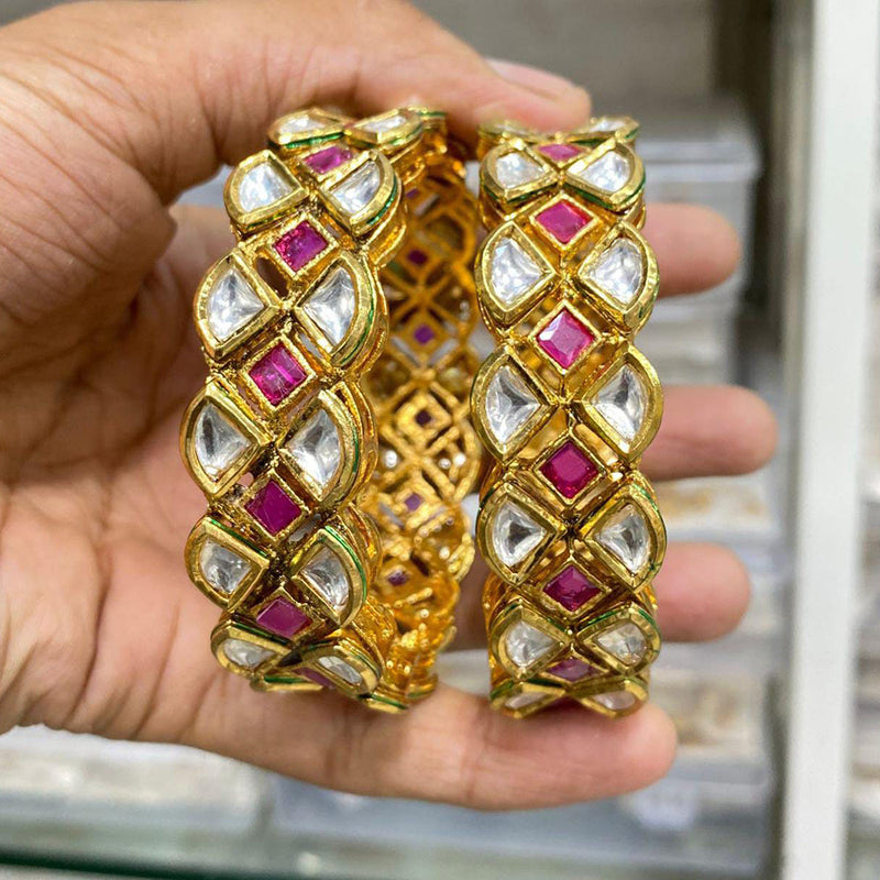 Manisha Jewellery Gold Plated Crystal Stone Bangles Set