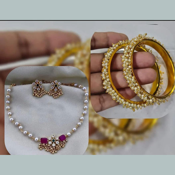 Manisha Jewellery Gold Plated Combo Set