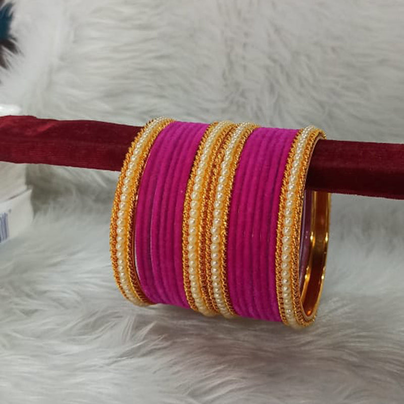 Manisha Jewellery Gold Plated Velvet Bangles Set