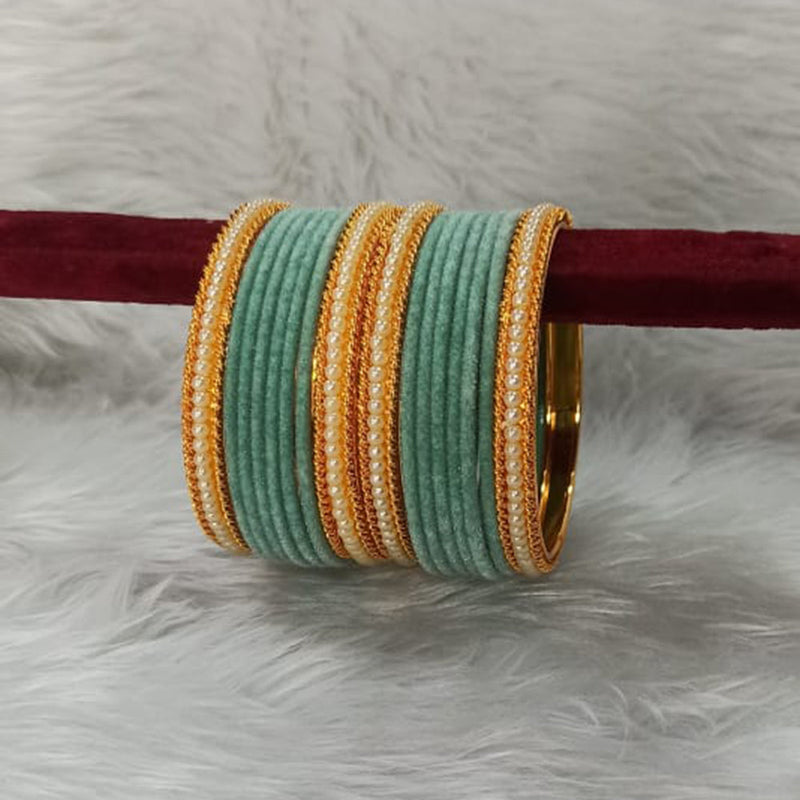 Manisha Jewellery Gold Plated Velvet Bangles Set