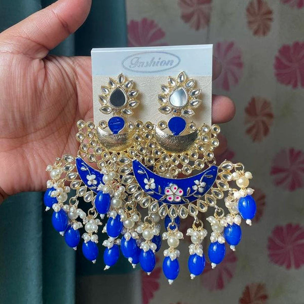 Manisha Jewellery Gold Plated  Meenakari Dangler Earrings