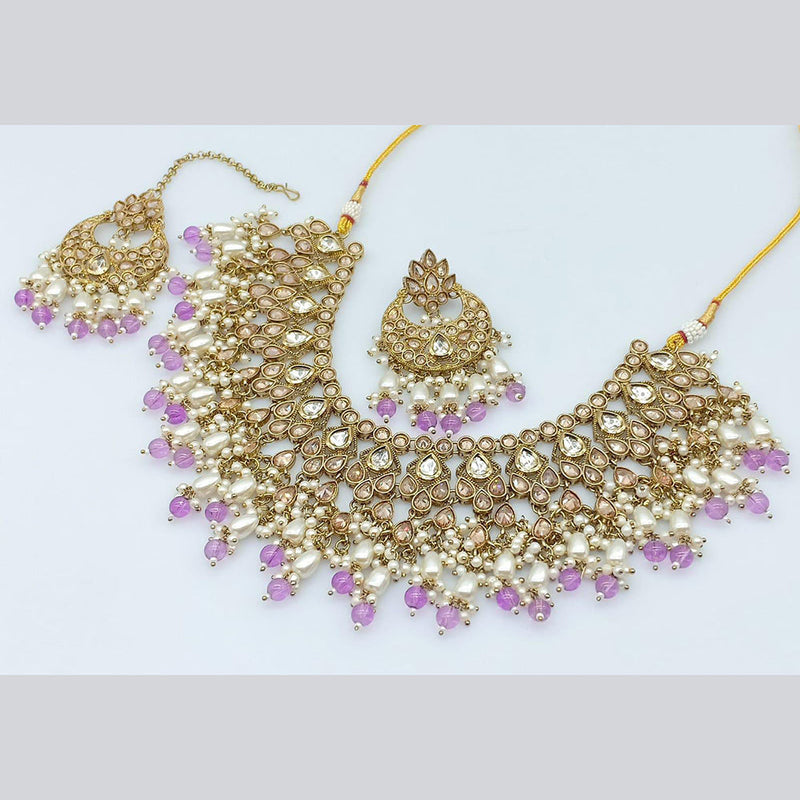 Manisha Jewellery Gold Plated Crystal Necklace Set