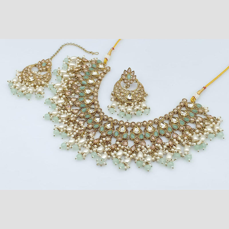 Manisha Jewellery Gold Plated Crystal Necklace Set