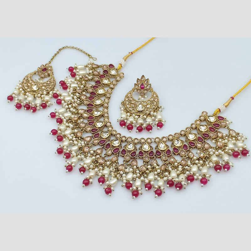 Manisha Jewellery Gold Plated Crystal Necklace Set