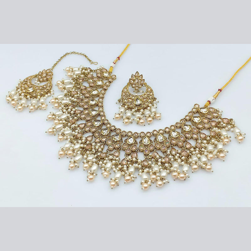 Manisha Jewellery Gold Plated Crystal Necklace Set