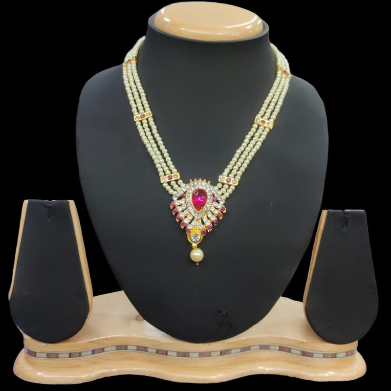 Manisha Jewellery Gold Plated Pearl Necklace Set